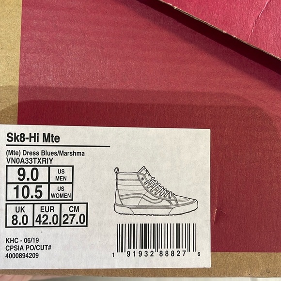 Vans Sk8-Hi Mte 2.0 Dx Dress Blues/Marshmallow WM - Picture 16 of 16